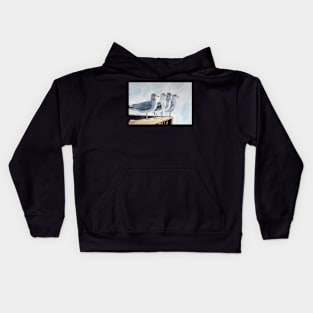 Seagulls sitting by the water Kids Hoodie